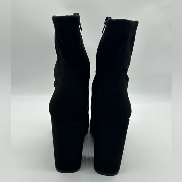 Steve Madden Macayla Black Fabric Upper Block Heel Boots Women’s 9.5M NIB - Picture 6 of 10